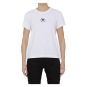 Stella McCartney Vit Ekologisk Bomull T-Shirt med Logotyp White, Dam