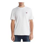 Tommy Jeans Regenerativ Bomull Badge T-Shirt White, Herr