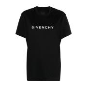 Givenchy Svart Logotryck Bomull T-shirt Black, Dam