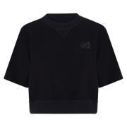 Autry Kortärmad Sweatshirt med Logo Black, Dam