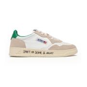 Autry Vita Läder Sneakers med Gröna Detaljer White, Herr