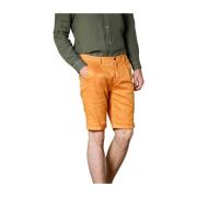Mason's Morot Fit Linne-Bomull Chino Bermuda Shorts Orange, Herr