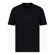 Emporio Armani Premium Bomull T-shirt med Logo Print Black, Herr