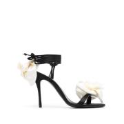 Magda Butrym Sandal med Blommapplikation Black, Dam