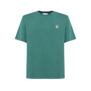 Maison Kitsuné Enfärgad Crew Neck T-Shirt Green, Herr