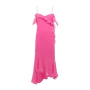 Andamane Silkesklänning Midi Pink, Dam