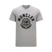 Moncler College inspirerad crew neck T-shirt Gray, Herr