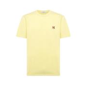 Maison Kitsuné Enfärgad Bomull T-Shirt Yellow, Herr