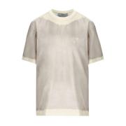 Prada Grå Bomullslogo T-Shirt Gray, Dam