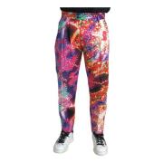 Dolce & Gabbana Autentiska Multifärgade Linne Chino Byxor Multicolor, ...