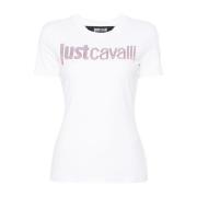 Just Cavalli Vit Logotyp T-shirt White, Dam