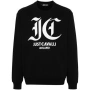 Just Cavalli Svarta Sweatshirts för Män Black, Herr