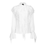 Pinko Silkesblus med rynkor White, Dam