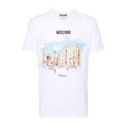 Moschino Vita Bomull T-shirts och Polos med Logotryck White, Herr