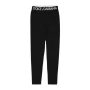 Dolce & Gabbana Slim Fit Logo Legging Black, Dam