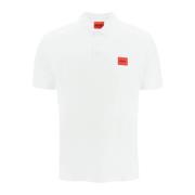 Hugo Boss Slim-fit Polo Shirt med Logo Patch White, Herr