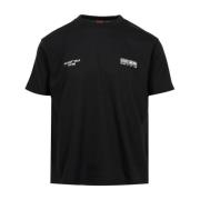Gcds Svart Bomull Crew-neck T-shirt med Logo Black, Herr