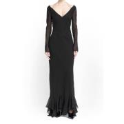 Givenchy Långärmad klänning med kedja och pintock Black, Dam