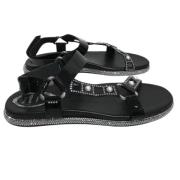 René Caovilla Pre-owned Pre-owned Läder sandaler Black, Dam
