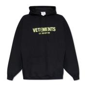 Vetements Hoodie med logotyp Black, Herr