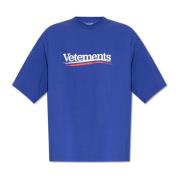 Vetements T-shirt med logotyp Blue, Herr