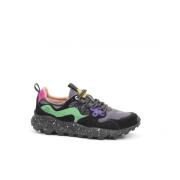 Flower Mountain Camoscio och Nylon Sneakers Black, Dam