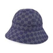 Gucci Blå Logo Print Bucket Hat Blue, Dam