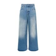 Gucci Blå Denim Wide Leg Jeans Blue, Dam