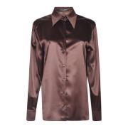 Dolce & Gabbana Enfärgad Skjorta med Knappar Brown, Dam