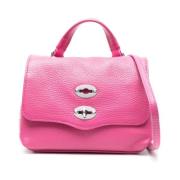 Zanellato Fuchsia Grained Läder Väska med Stud Detaljer Pink, Dam
