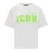 Dsquared2 Vit Crew Neck T-shirt med Bokstäver White, Dam