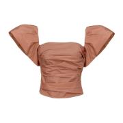 Pinko Elegant Taffeta Blouse Brown, Dam