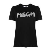 Msgm Svart T-shirt Black, Dam