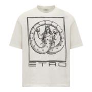 Etro Tryckt T-shirt Kollektion White, Herr