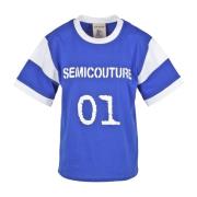 Semicouture Kater T-shirt Blue, Dam
