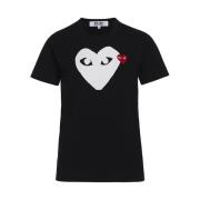 Comme des Garçons Play Svart T-shirt med vitt hjärta Black, Dam