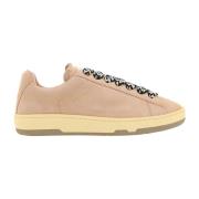 Lanvin Rosa Lädersneakers med Mockadetalj Pink, Dam