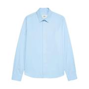 Ami Paris Blå Button-Up Bomullsskjorta Blue, Herr