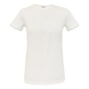 Max Mara Tidlös Vit T-shirt med Blommig Brodyr White, Dam