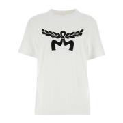 MCM Vit bomull T-shirt White, Dam