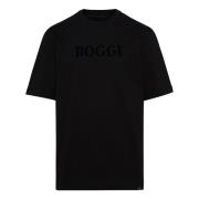 Boggi Milano Bomull T-shirt Black, Herr