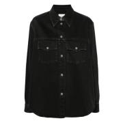 Khaite Denim Jacket Prescott Jinn Top Black, Dam