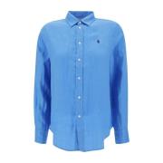 Polo Ralph Lauren Linne Skjortor med knappar fram Blue, Dam