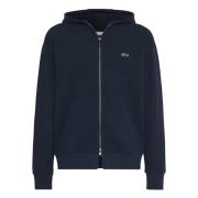 Boggi Milano Full Zip Sweatshirt I Ekologisk Bomullsblandning Blue, He...