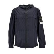 Stone Island Blå Jacka med Rynkeffekt Blue, Herr