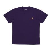 Carhartt Wip Amerikansk Script Tee - Streetwear Kollektion Purple, Her...