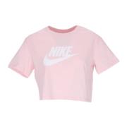 Nike Ikonisk Crop Tee Atmosfär/Vit Pink, Dam