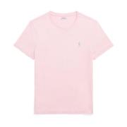 Polo Ralph Lauren Rosa Crewneck T-shirt med Broderad Pony Pink, Herr