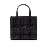 Givenchy Svart väska med signaturbroderi och guldfinishdetaljer Black,...