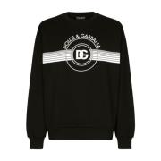 Dolce & Gabbana Jersey-tröja med DG-logoprint Black, Herr